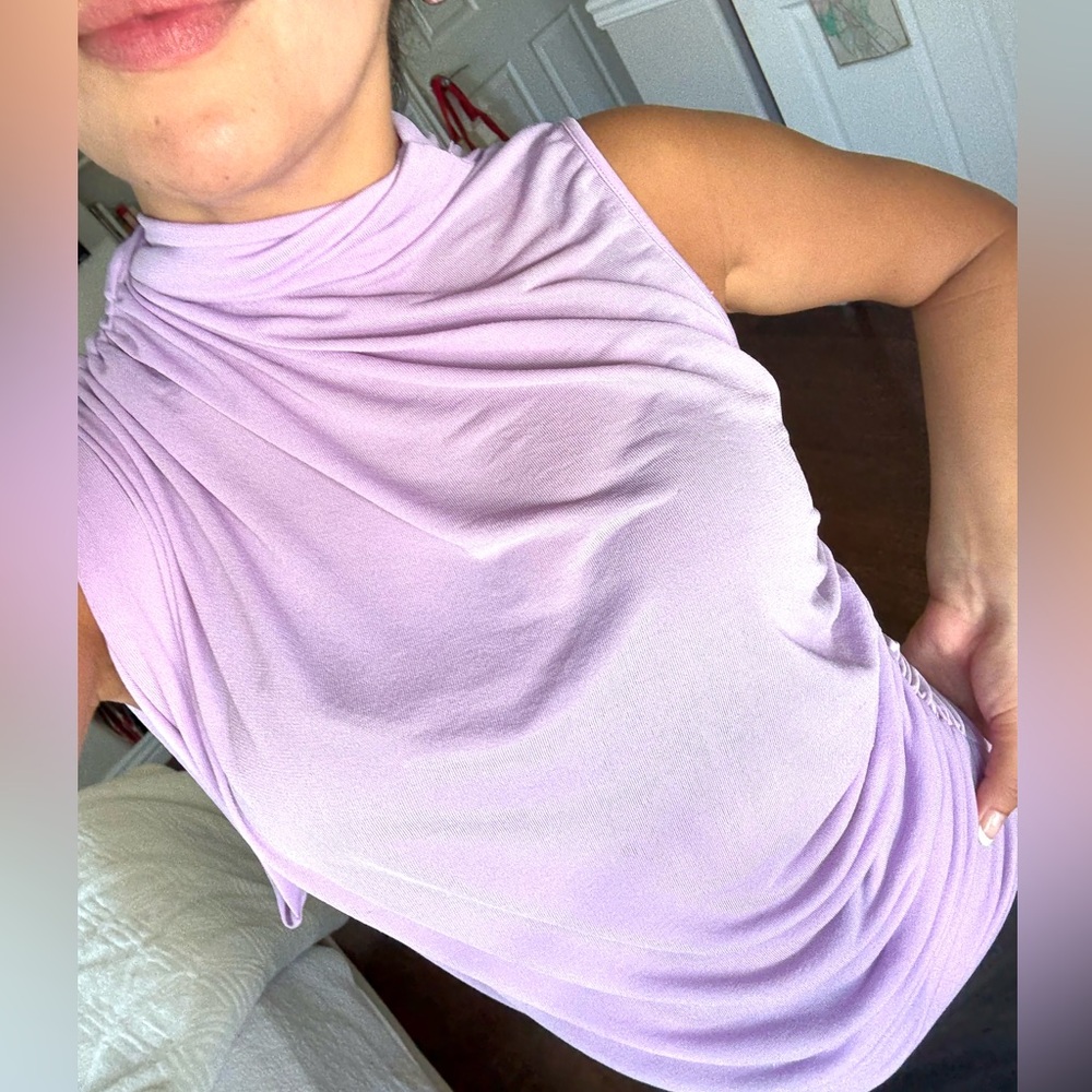 Zara Light Purple Sleeveless Blouse